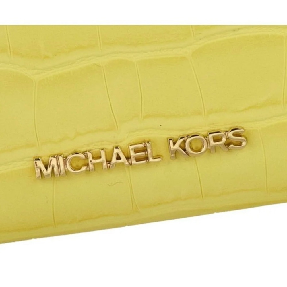 Michael Kors : Jet Set Travel - Embossed Card Case Wallet Exotic Buttercup | NWT - Picture 7 of 9